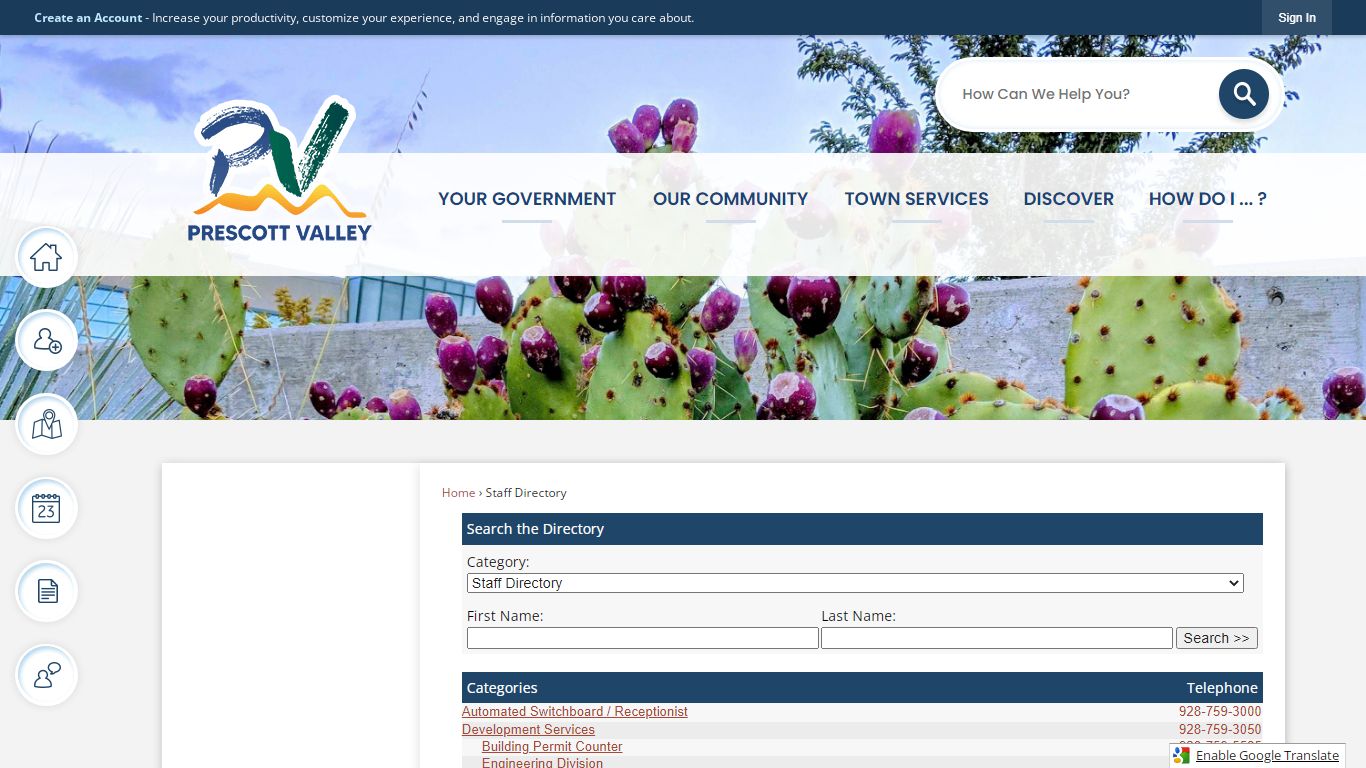 Staff Directory • Prescott Valley, AZ • CivicEngage